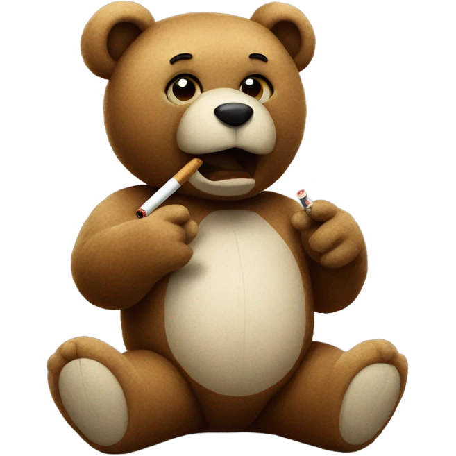 Teddy bear smoking cigarette  emoji