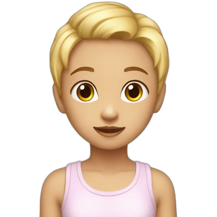 upperbody female young child light skin boyshorts cute adorable sweet emoji