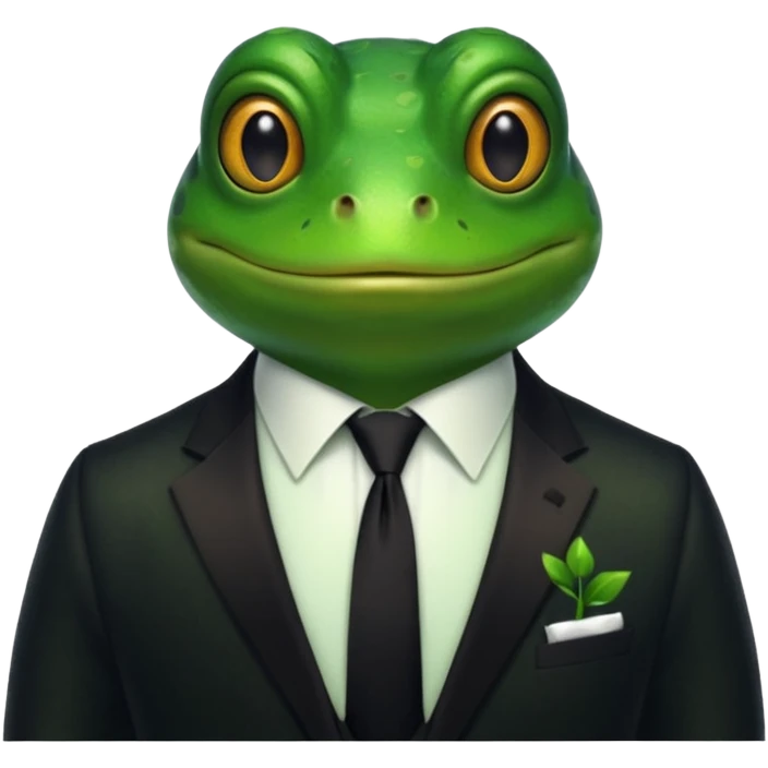 frog with tie emoji