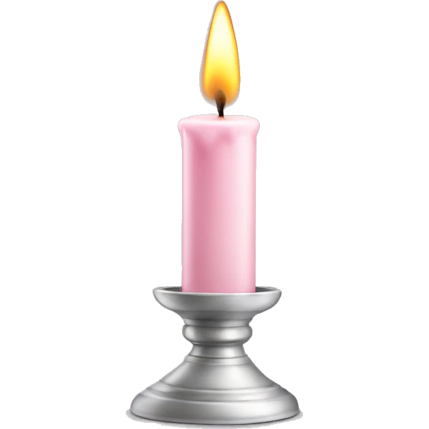 light pink candle silver holder emoji