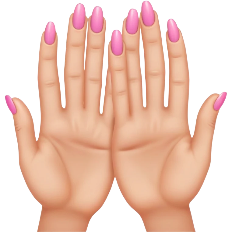 begging hands with pink nails emoji