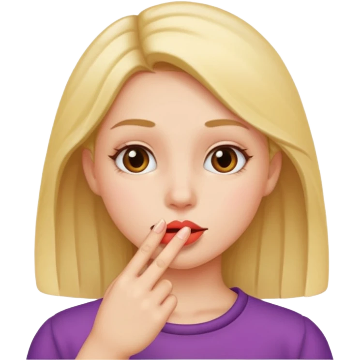 Finger to lip girl emoji emoji