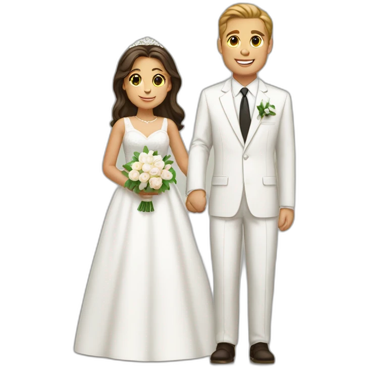 LDS couple getting married in lds temple attire emoji