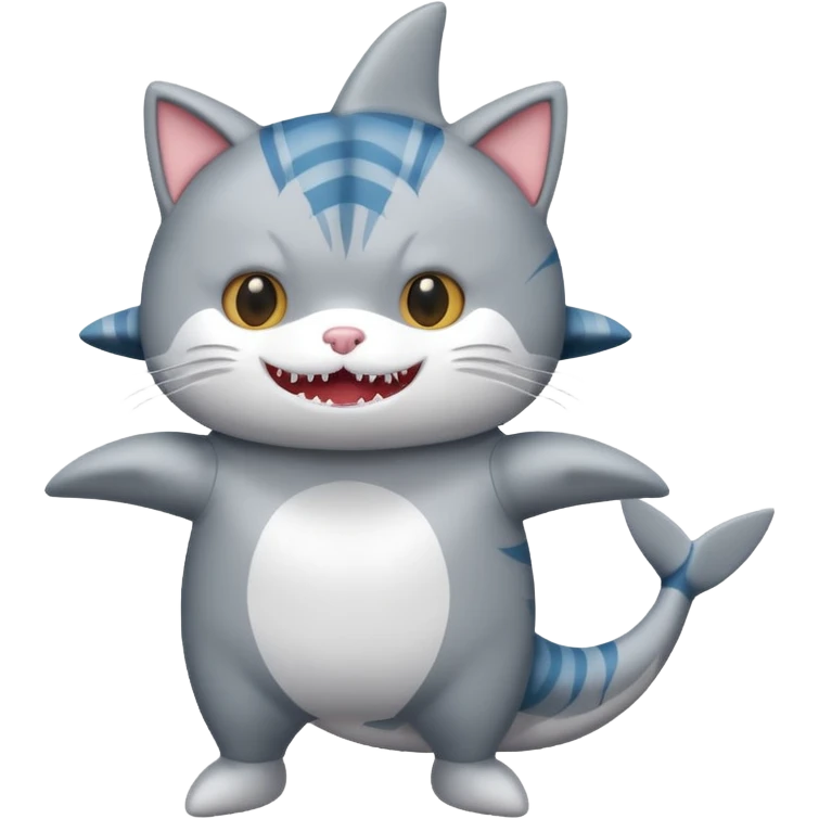 cat wearing shark costume emoji