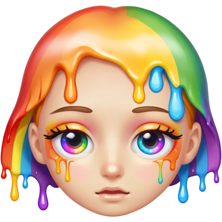 cute melted rainbow eye emoji