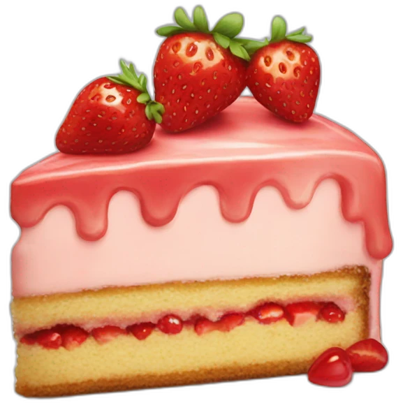 strawberry piece of cake emoji