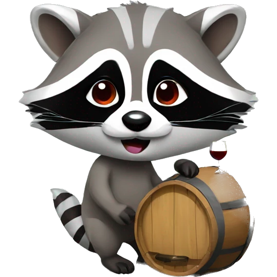 Raccoon with wine  emoji