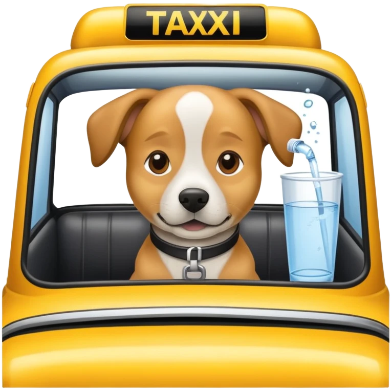 Dog taxis drinking watcher  emoji