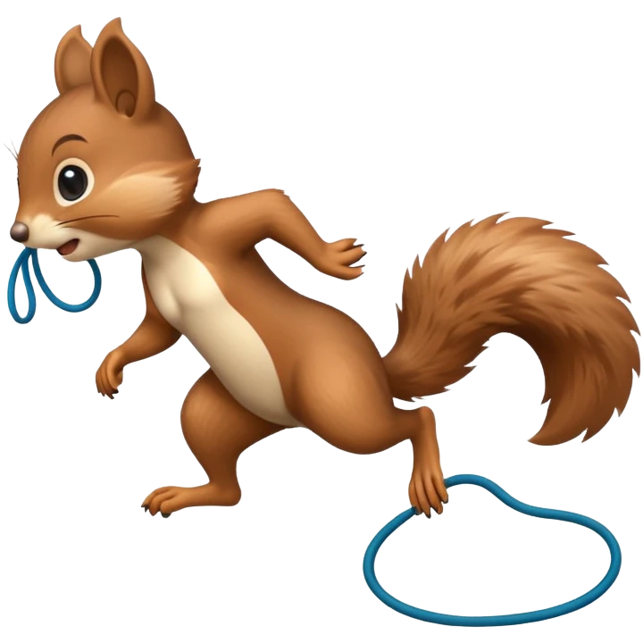 Squirrel jump rope emoji