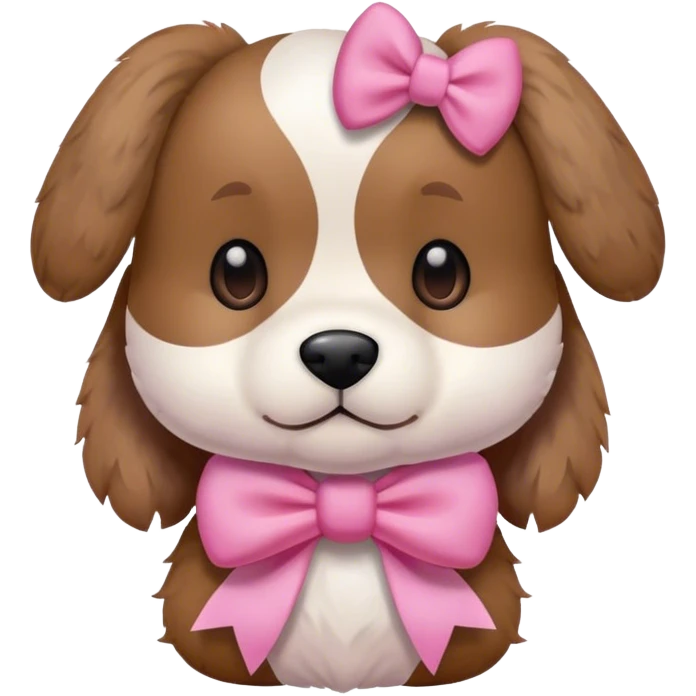 Plushie Dog wearing a pink bow emoji