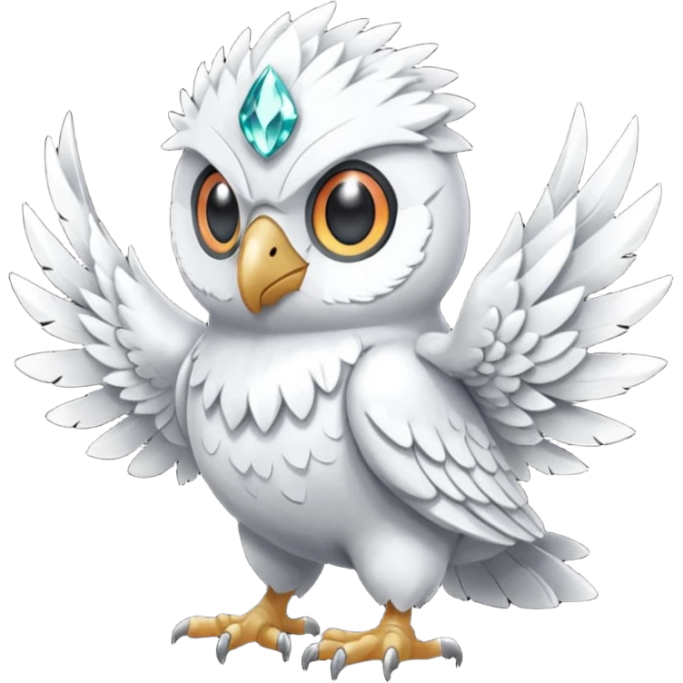 Cool Crystallic Feral Rowlet-Reshiram-fusion emoji