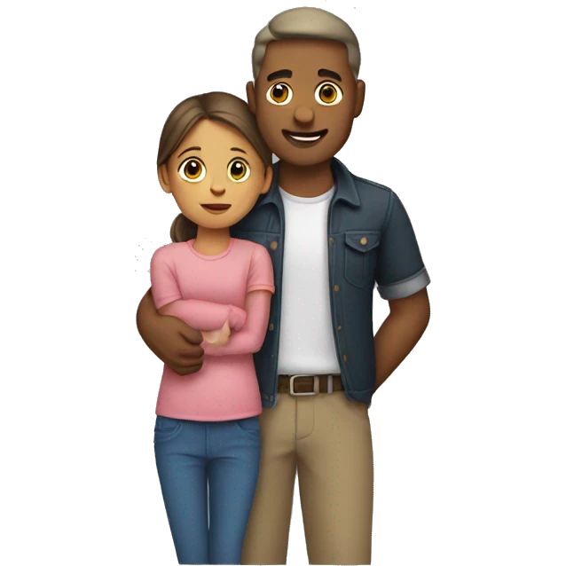 A man holding a girl in his arm emoji