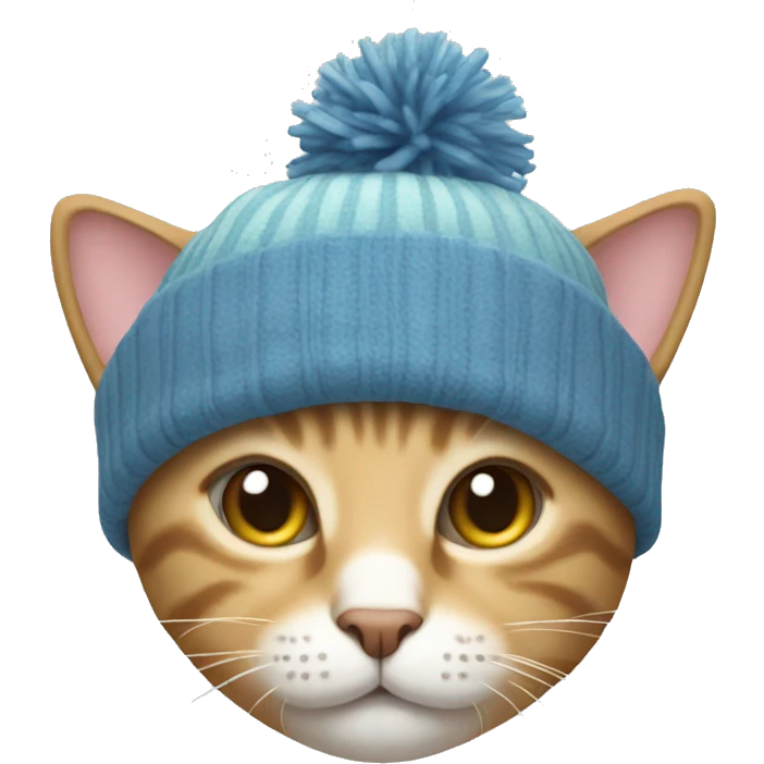 Cat wearing winter hat emoji
