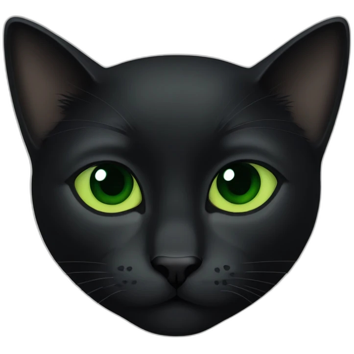 Black cat green eyes emoji