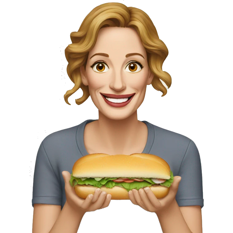 julia roberts eating sandwich emoji
