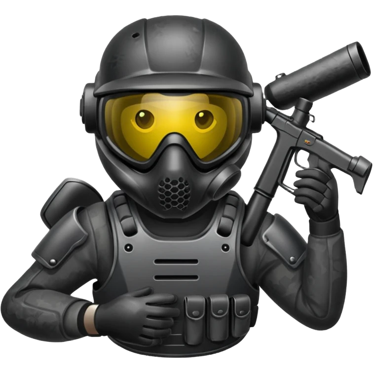 paintball gear mono colour emoji