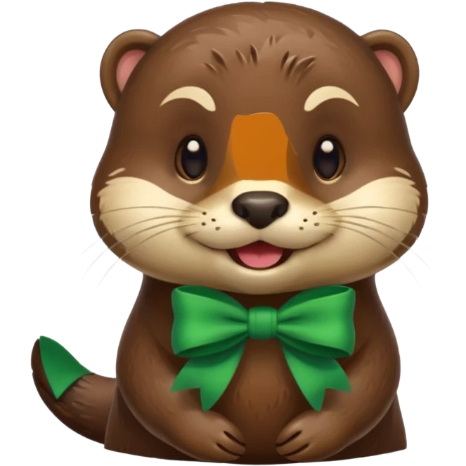Otter with a green bow on the side emoji