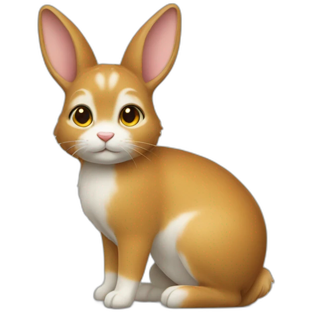 Chat sur lapin emoji
