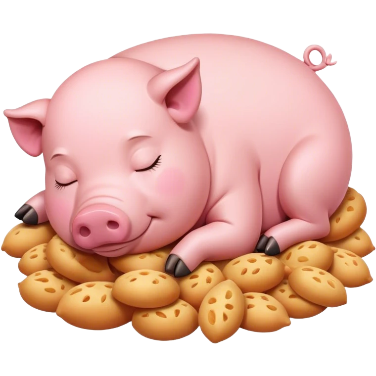 A sleeping piggy love to eat emoji