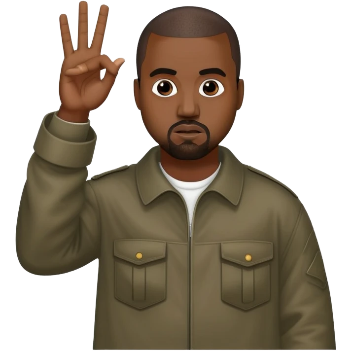 Kanye west holding up salute  emoji
