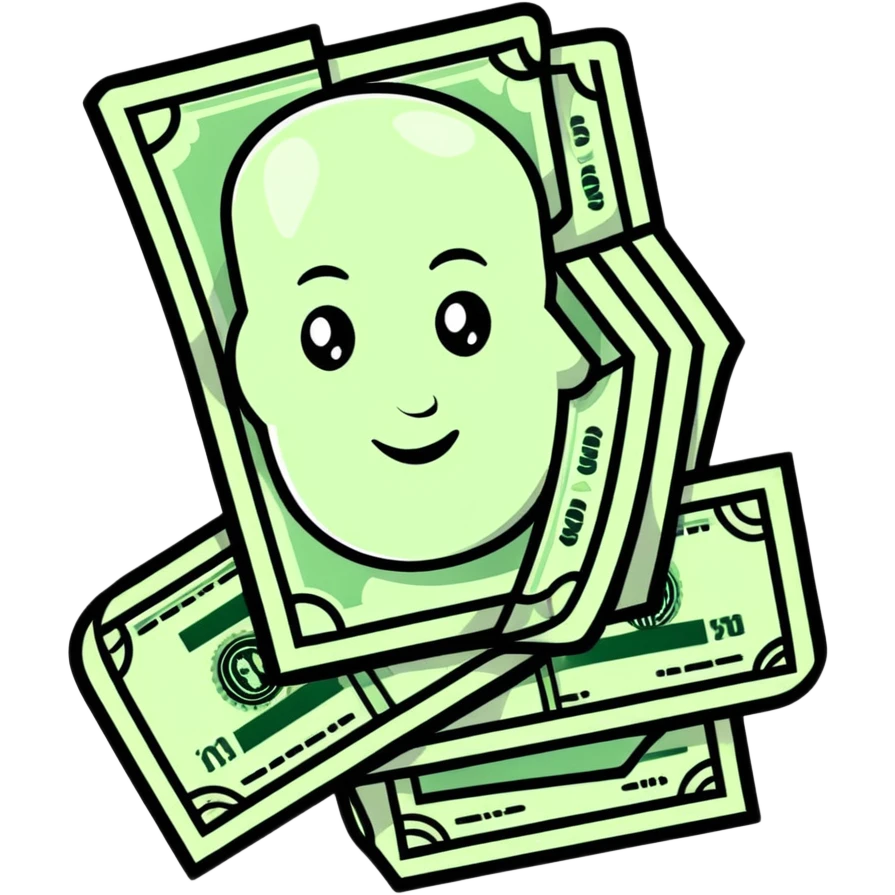 very happy face with dollar signs for eyes emoji