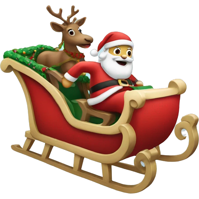 Santa riding a sleigh  emoji