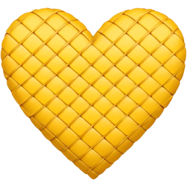 yellow heart with a woven texture emoji