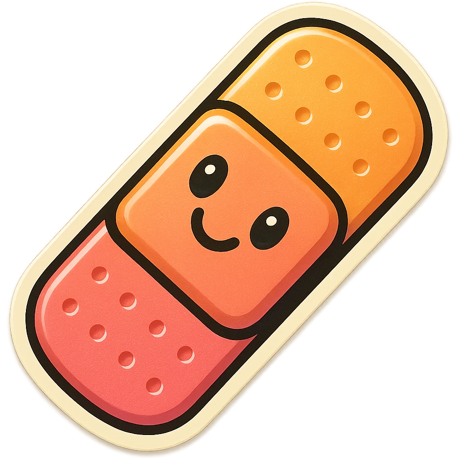bandage, cute, bold outline emoji