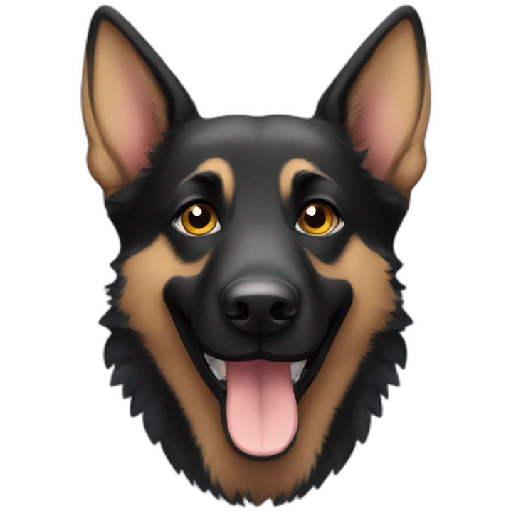 happy dark German Shepherd emoji