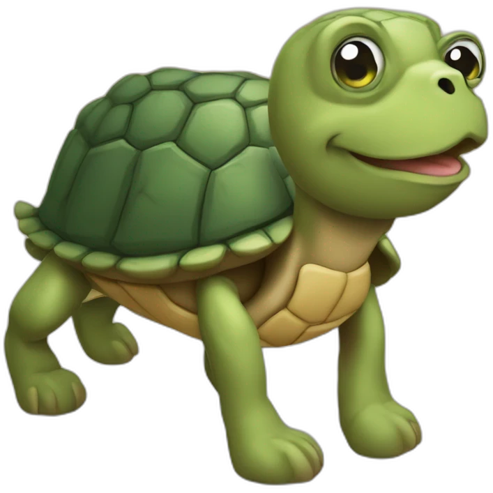 Tortue sur un chien emoji