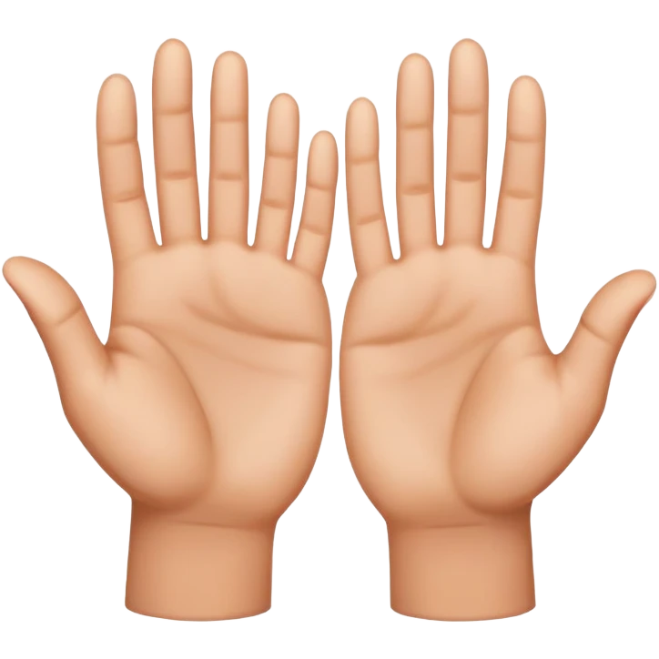 hands by face palm facing towards them all five fingers emoji