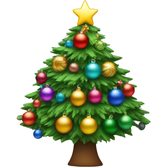 Christmas tree with colourful baubles  emoji