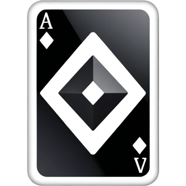 3d diamond shape matte black. diamond shape like on a playing card emoji