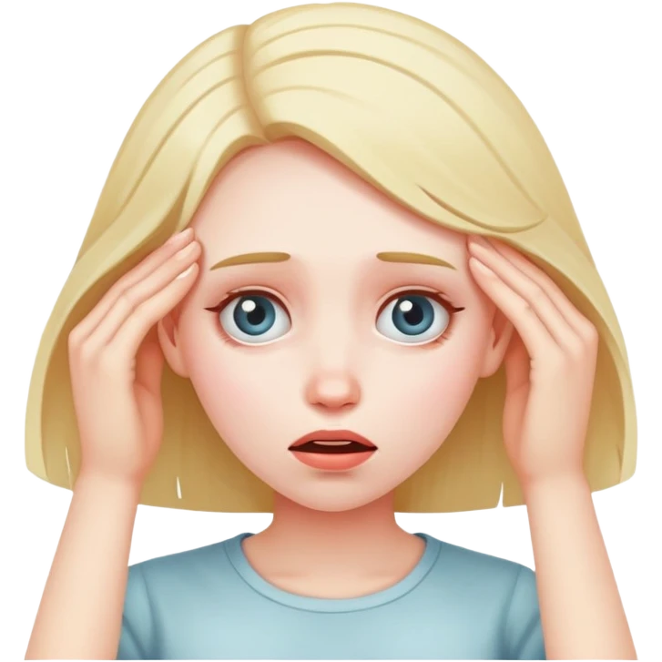 Girl dizzy from hitting head emoji