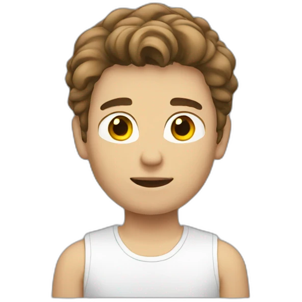 white teenage boy brown hair emoji