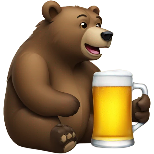 Bear drinking a beer emoji