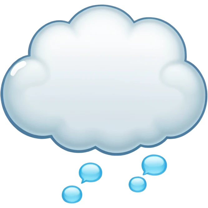 empty comic thought bubble, rounded, with small trailing bubbles, no face emoji