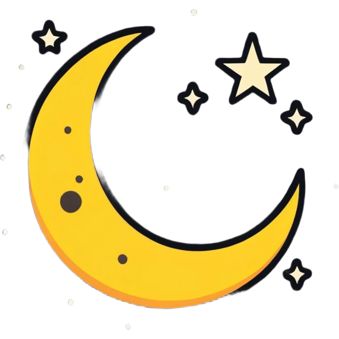 Night moon will stars emoji