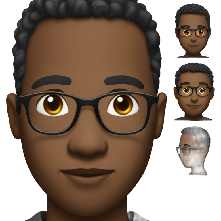 Black Boy with Taper Fade Tall handsome with glasses  emoji