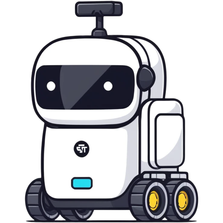Lightweight delivery robot with modular cargo slots emoji