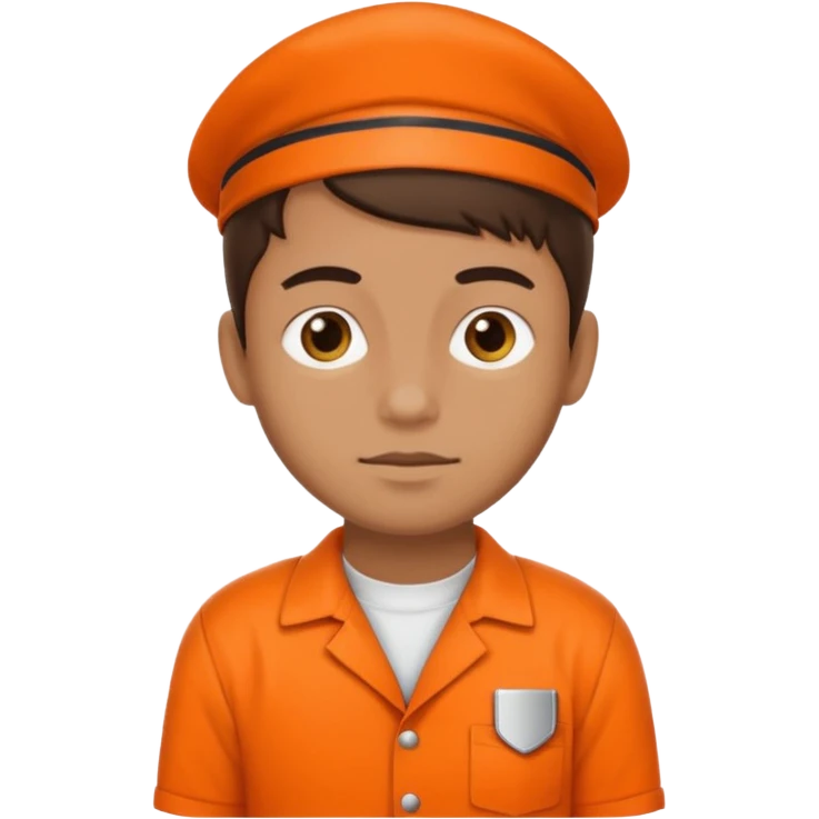 prisoner with an orange uniform emoji