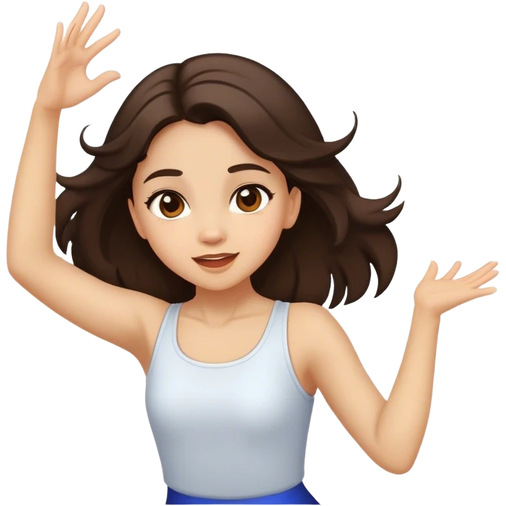 Fantastic dance emotion!!! (brunette girl) emoji