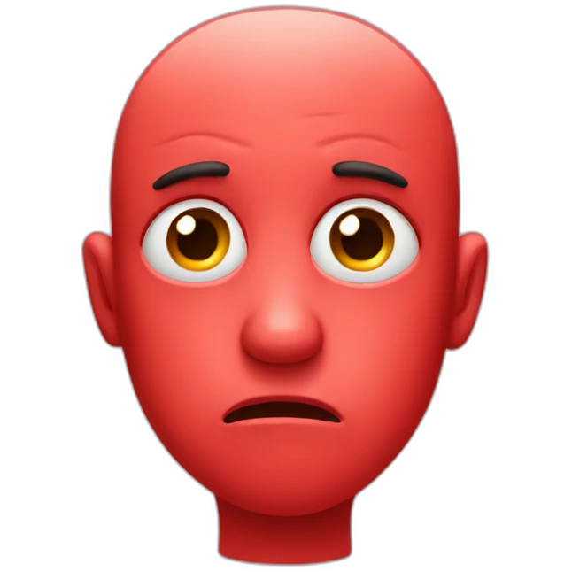 sad red face emoji