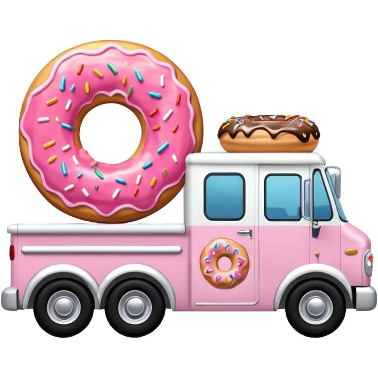 big donut truck with donut decals, frosting decals and sprinkle decals emoji