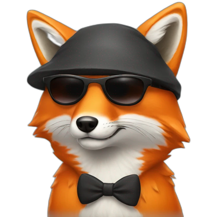 Orange Fox wearing black sunglasses emoji
