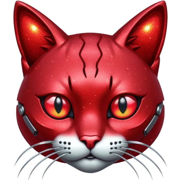 red glitter cyberpunk cat emoji