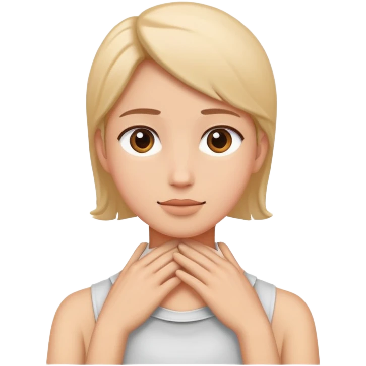 Person with hands around neck emoji