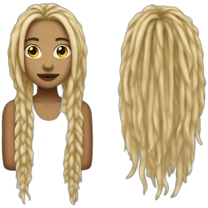 Blonde and black dreads emoji