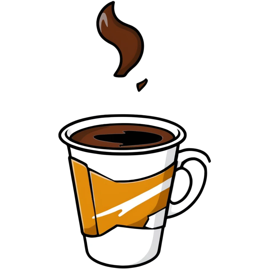 broken coffee cup with cracks and spilled coffee emoji
