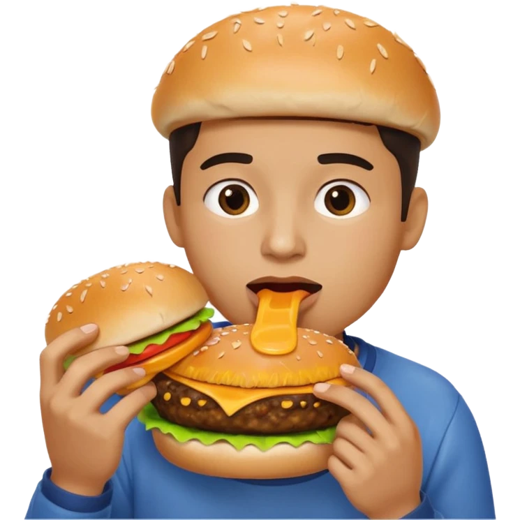 persona comiendo hamburguesa emoji